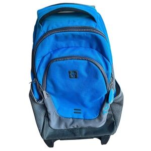 Blue Men's Backpack with Gray Accent Panels - Unbranded